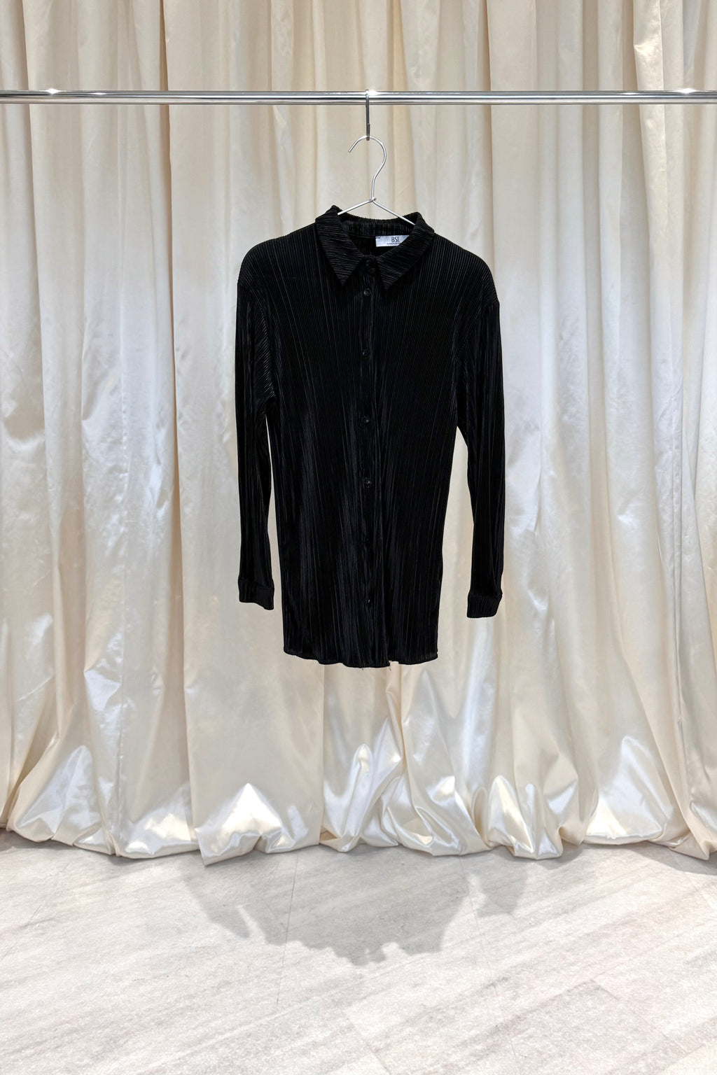 Black Ribbed Long-Sleeve Romper