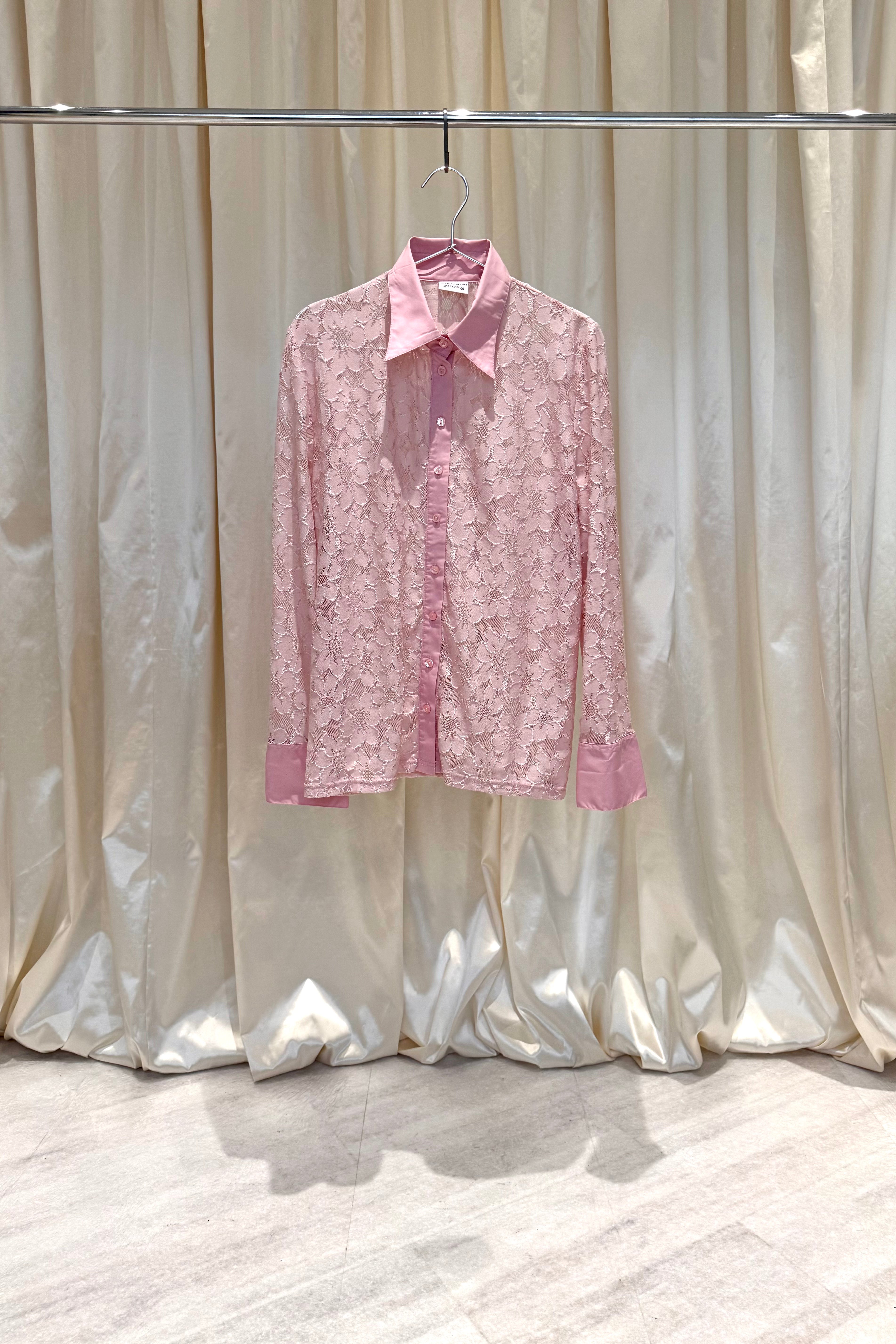 Pink Floral Lace Shirt