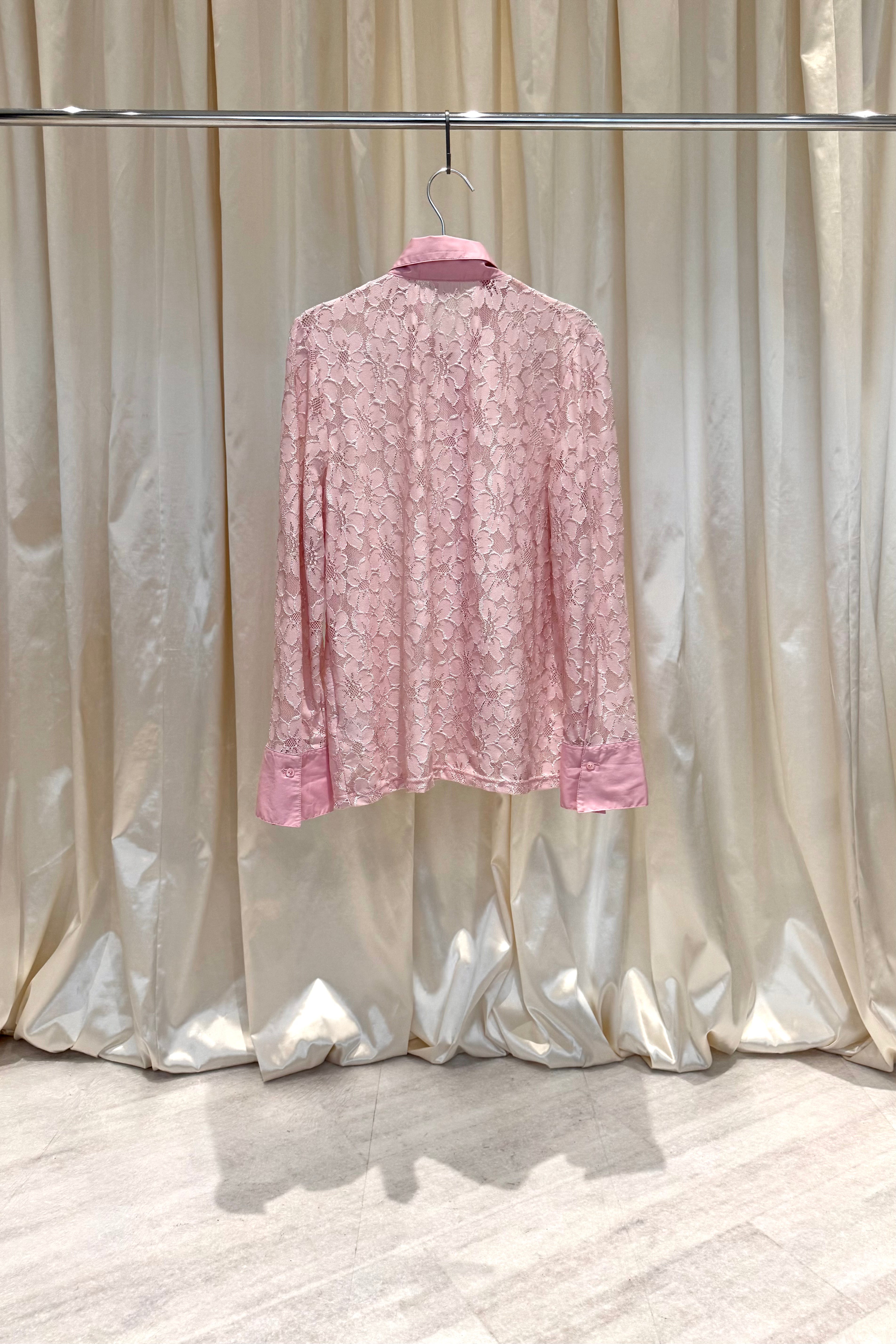 Pink Floral Lace Shirt
