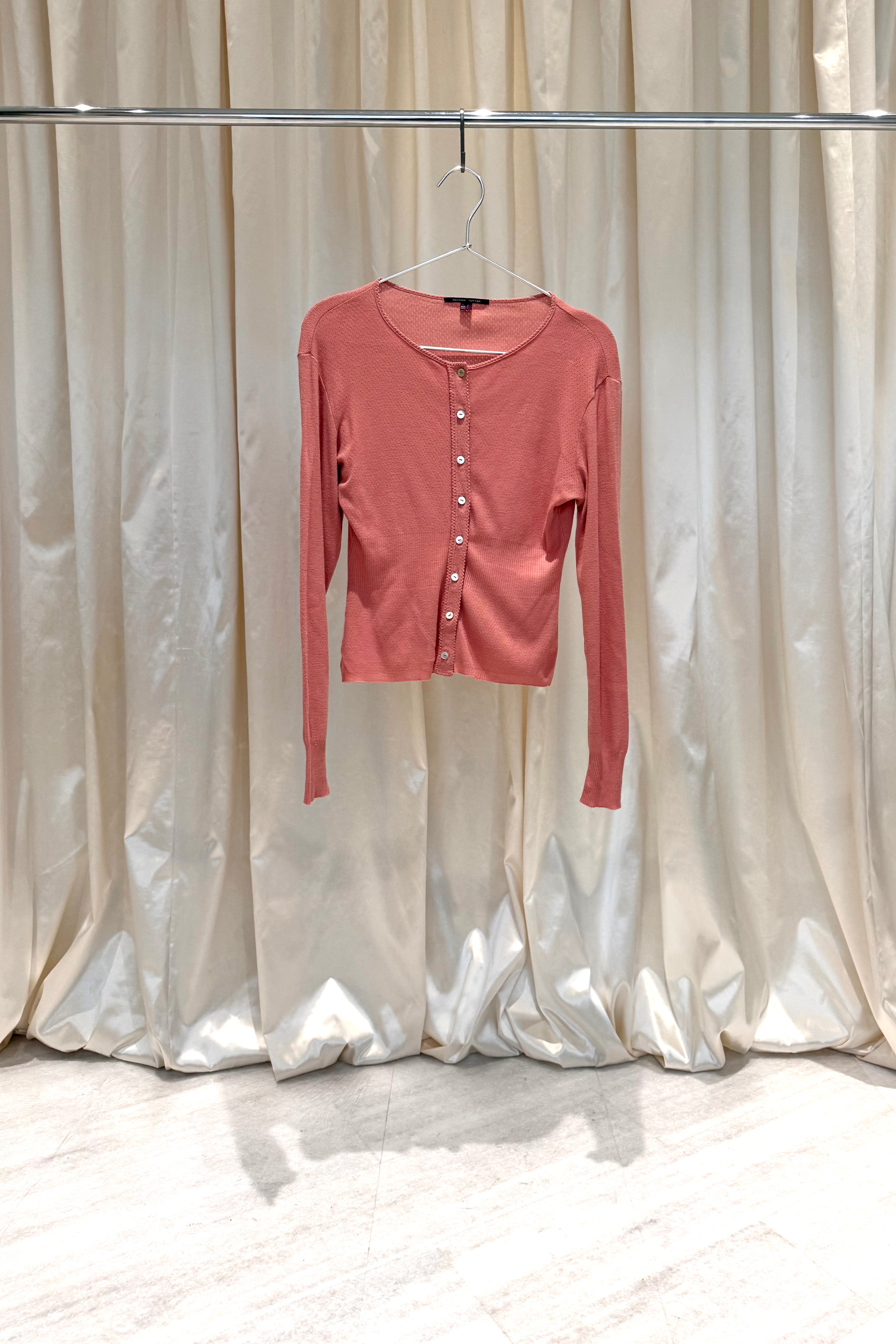 Pink Button-Up Cardigan