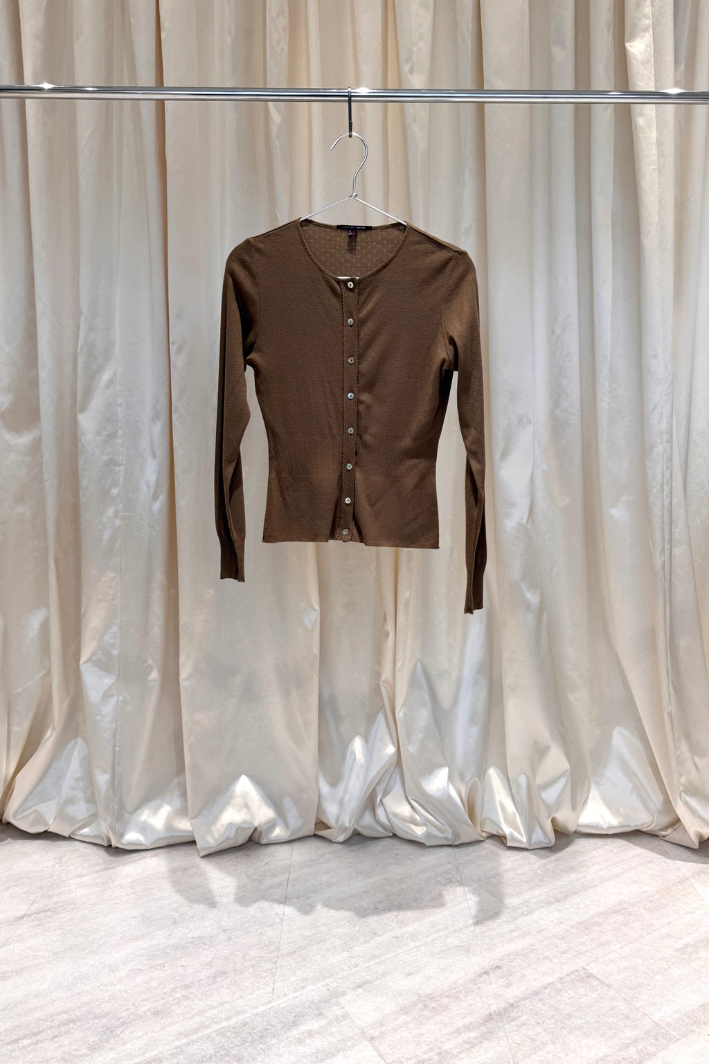 Vintage Brown Button-Up Cardigan