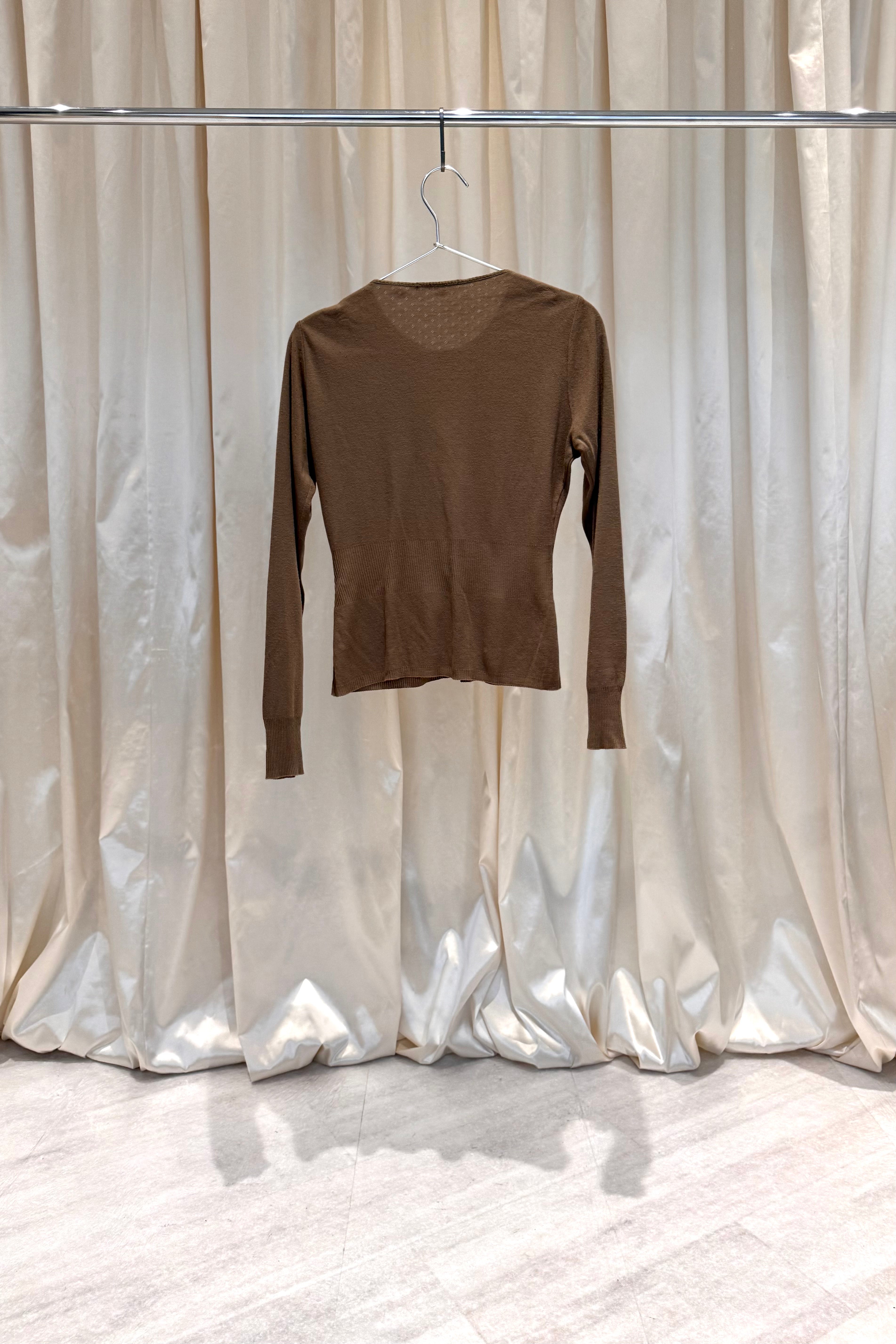 Vintage Brown Button-Up Cardigan