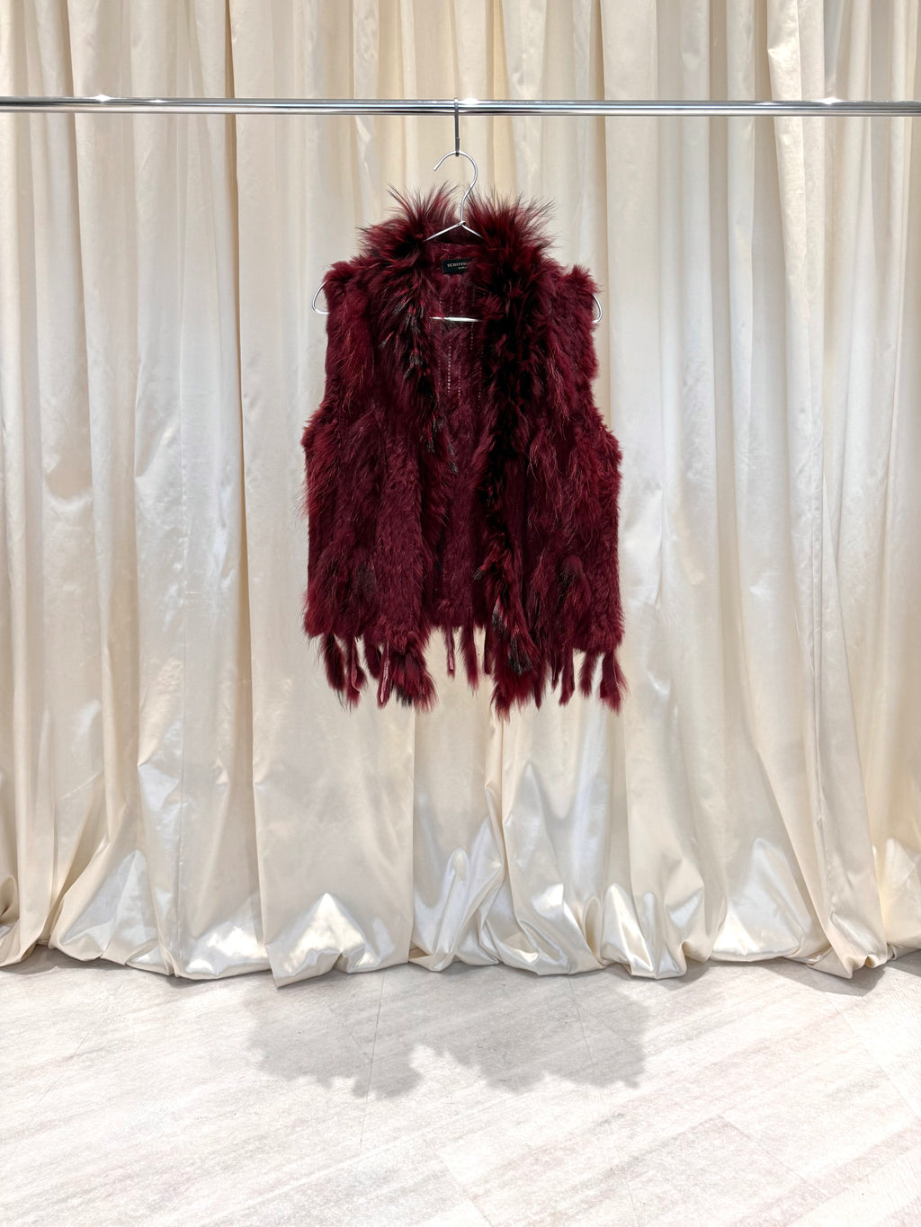 Burgundy Fur Cardigan