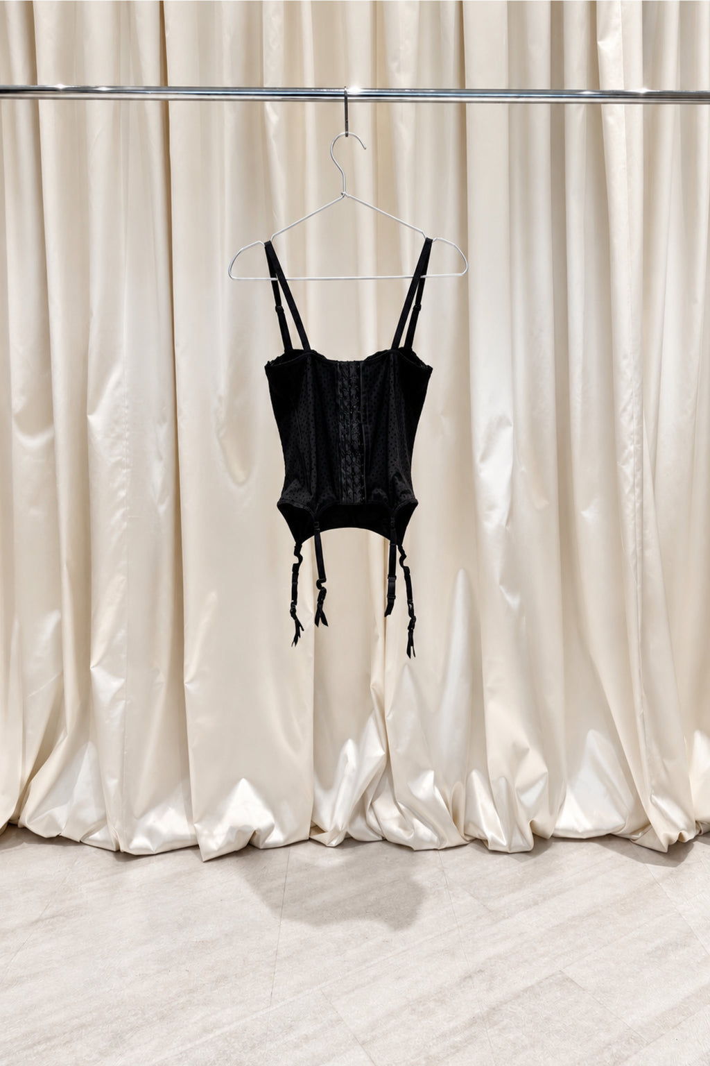 Black Polka Dot Corset Top